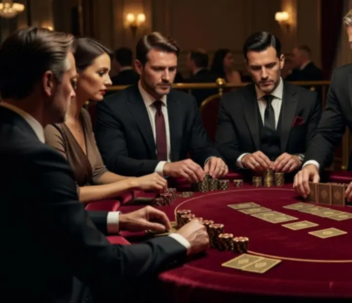 Profesjonalny stół pokerowy z krupierem podczas eleganckiego wydarzenia firmowego